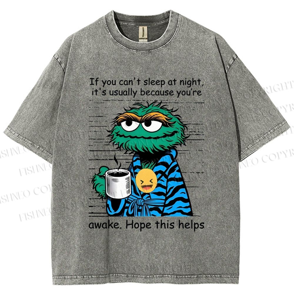 Unisex Oscar The Grouch Printed Washed Tee