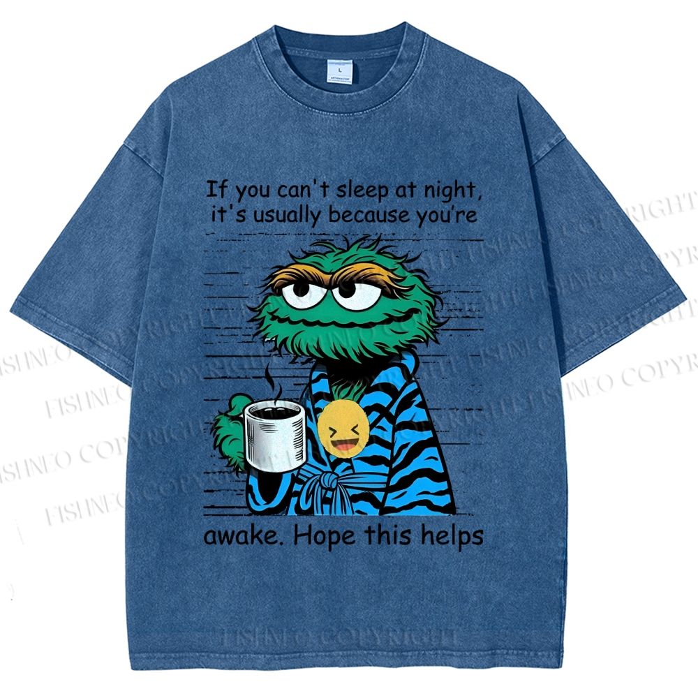 Unisex Oscar The Grouch Printed Washed Tee
