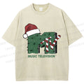 Unisex MTV in Christmas Printed Washed Tee