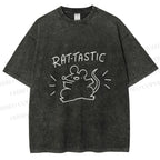 Unisex Rat Tastic Printed Washed Tee