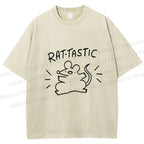 Unisex Rat Tastic Printed Washed Tee