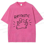 Unisex Rat Tastic Printed Washed Tee