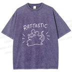 Unisex Rat Tastic Printed Washed Tee
