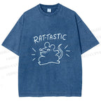 Unisex Rat Tastic Printed Washed Tee