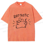 Unisex Rat Tastic Printed Washed Tee