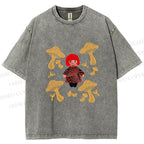 Unisex Yayoi Kusama With Mushrooms Printed Washed Tee