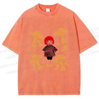 Unisex Yayoi Kusama With Mushrooms Printed Washed Tee