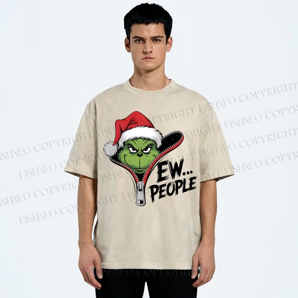 Unisex Grinch EW People Printed Washed Tee