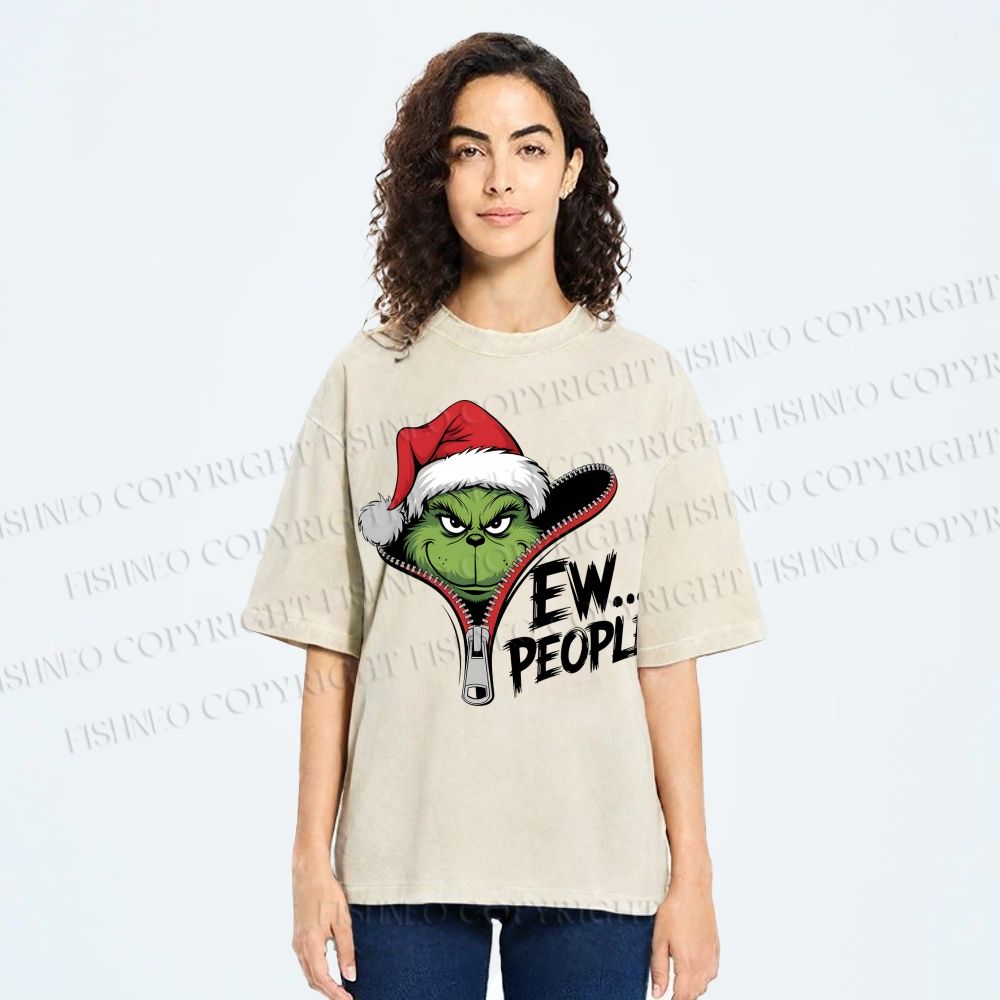 Unisex Grinch EW People Printed Washed Tee