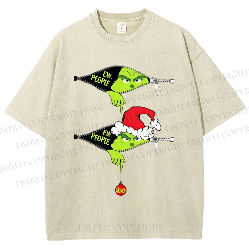 Unisex Grinch EW People Printed Washed Tee