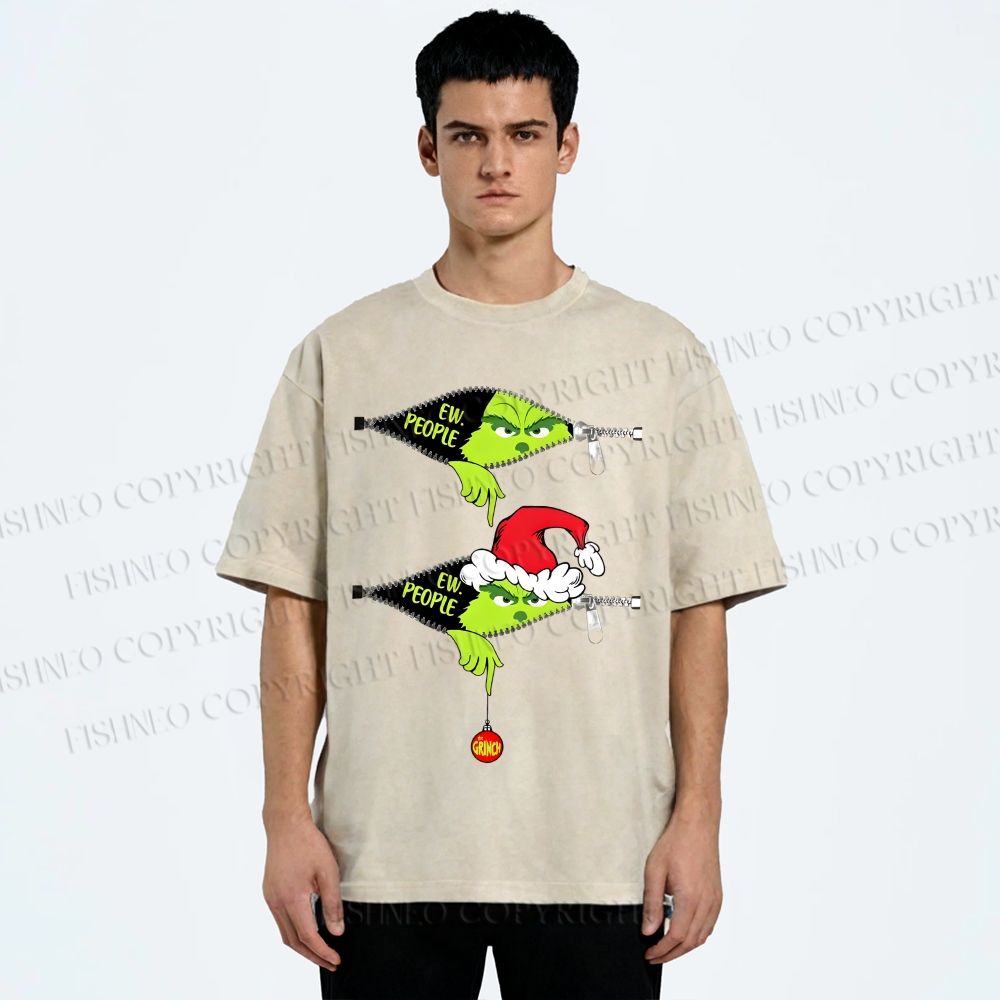 Unisex Grinch EW People Printed Washed Tee