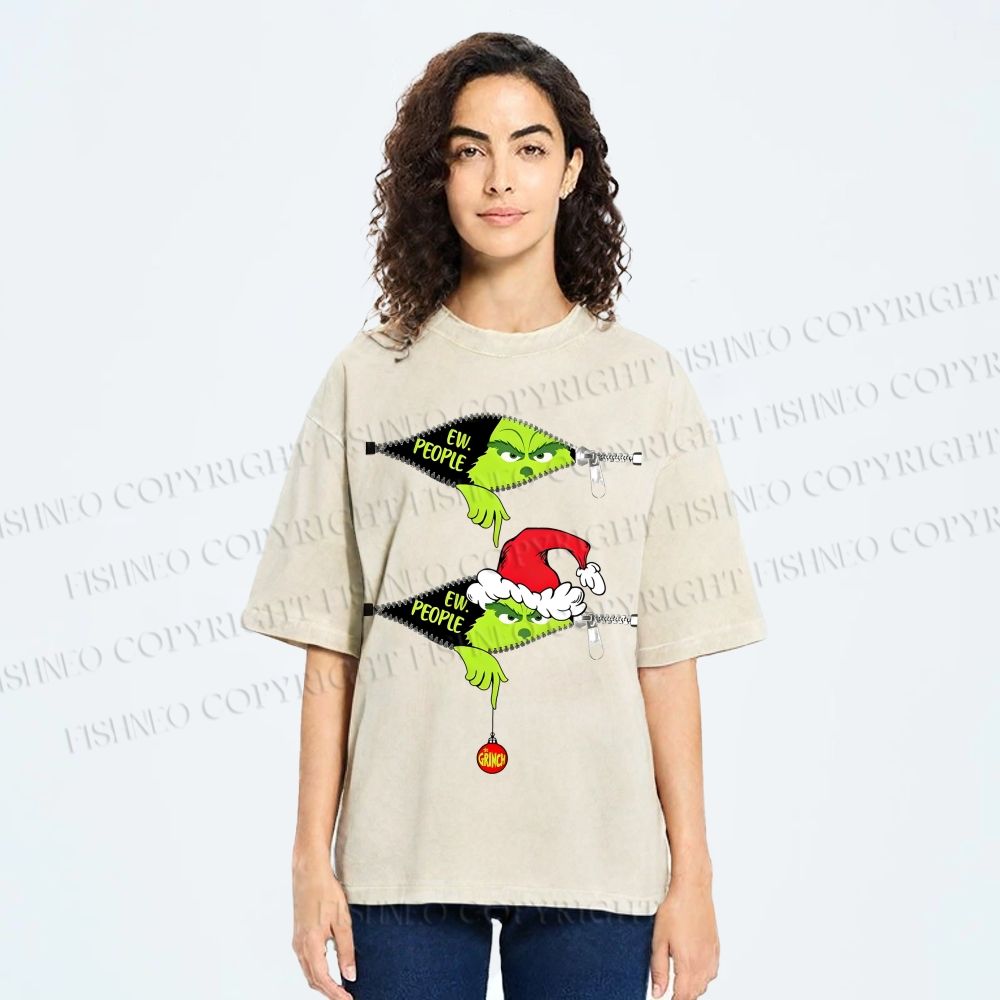 Unisex Grinch EW People Printed Washed Tee