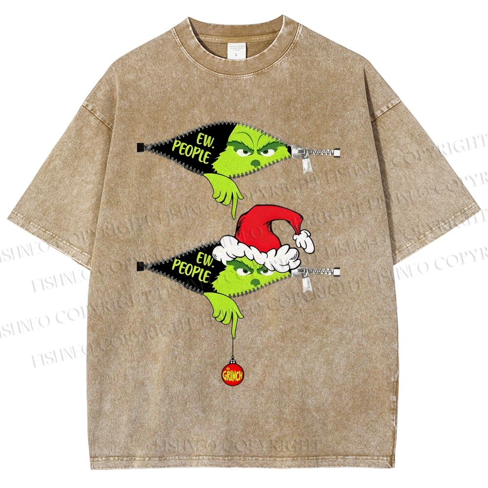 Unisex Grinch EW People Printed Washed Tee