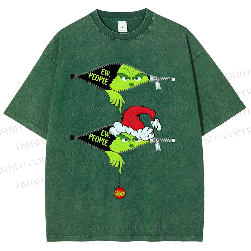 Unisex Grinch EW People Printed Washed Tee