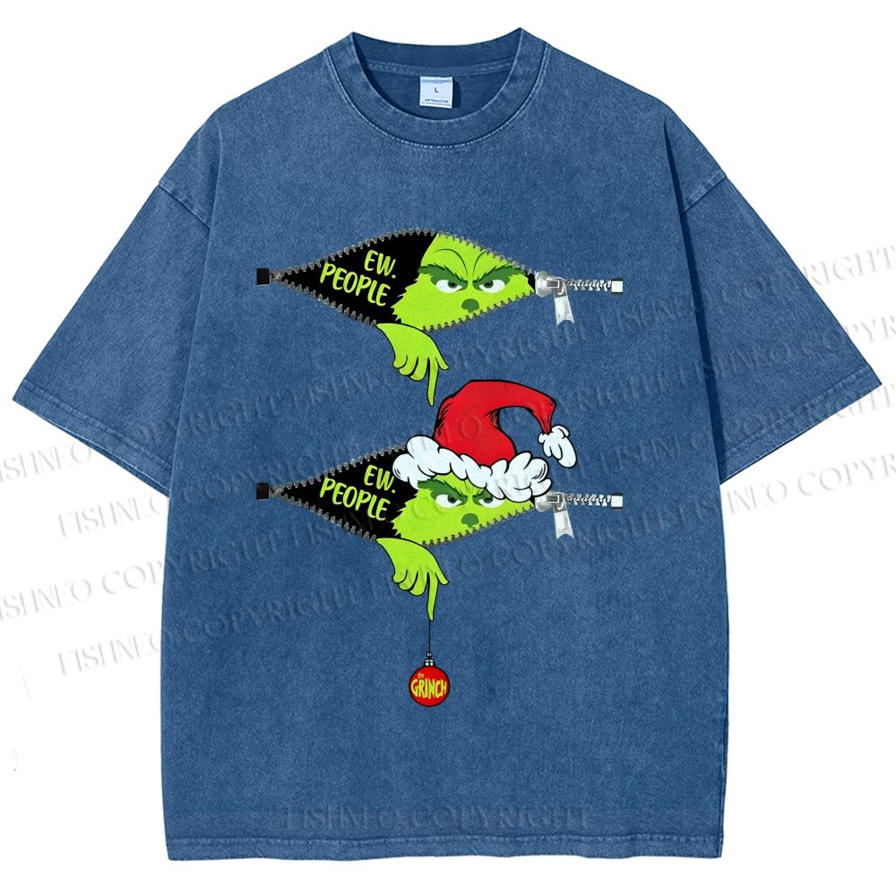 Unisex Grinch EW People Printed Washed Tee