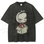Unisex Yoshitomo Nara Box Girl Printed Washed Tee