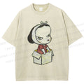 Unisex Yoshitomo Nara Box Girl Printed Washed Tee