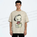 Unisex Yoshitomo Nara Box Girl Printed Washed Tee