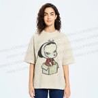 Unisex Yoshitomo Nara Box Girl Printed Washed Tee