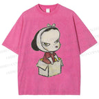 Unisex Yoshitomo Nara Box Girl Printed Washed Tee