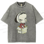 Unisex Yoshitomo Nara Box Girl Printed Washed Tee