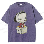 Unisex Yoshitomo Nara Box Girl Printed Washed Tee