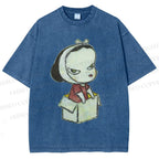 Unisex Yoshitomo Nara Box Girl Printed Washed Tee