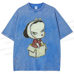 Unisex Yoshitomo Nara Box Girl Printed Washed Tee