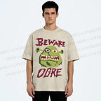 Unisex Beware Ogre Printed Washed Tee