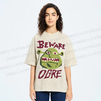 Unisex Beware Ogre Printed Washed Tee