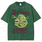 Unisex Beware Ogre Printed Washed Tee
