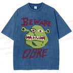 Unisex Beware Ogre Printed Washed Tee