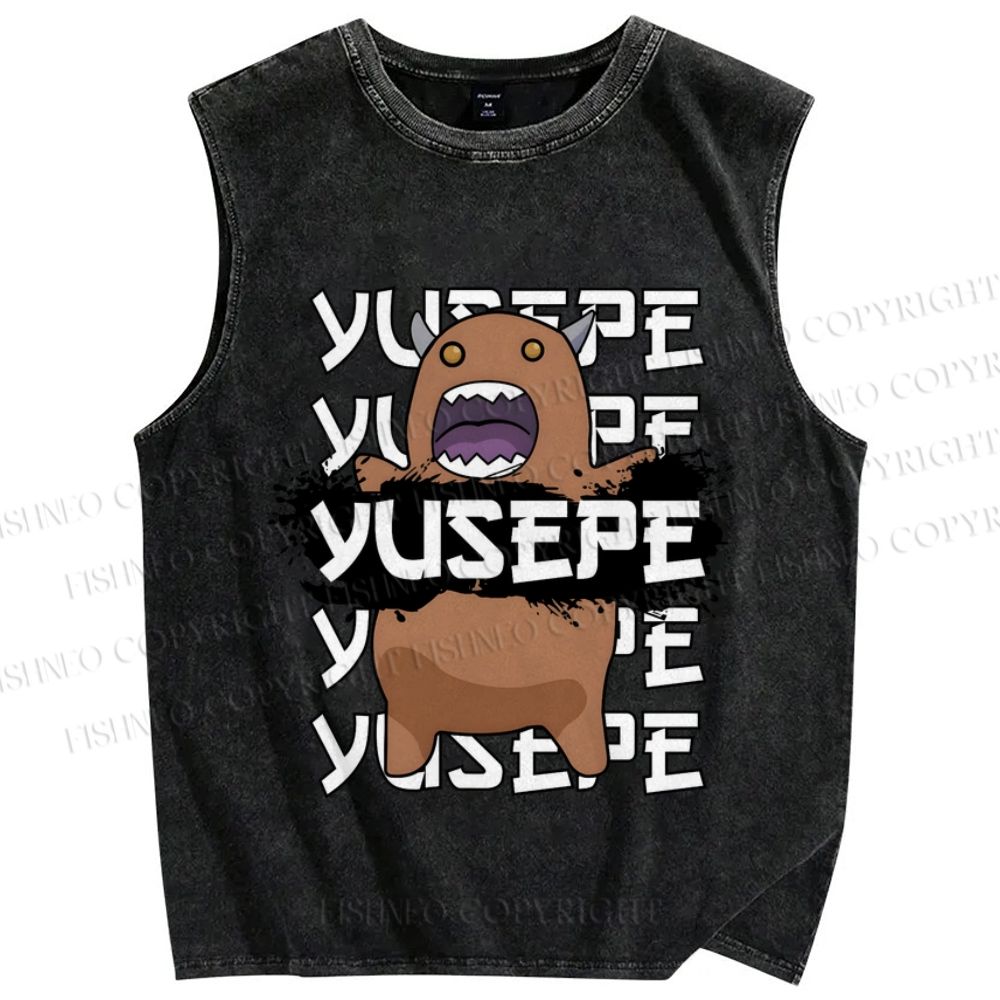 Unisex Yusepe Printed Washed Tank Top