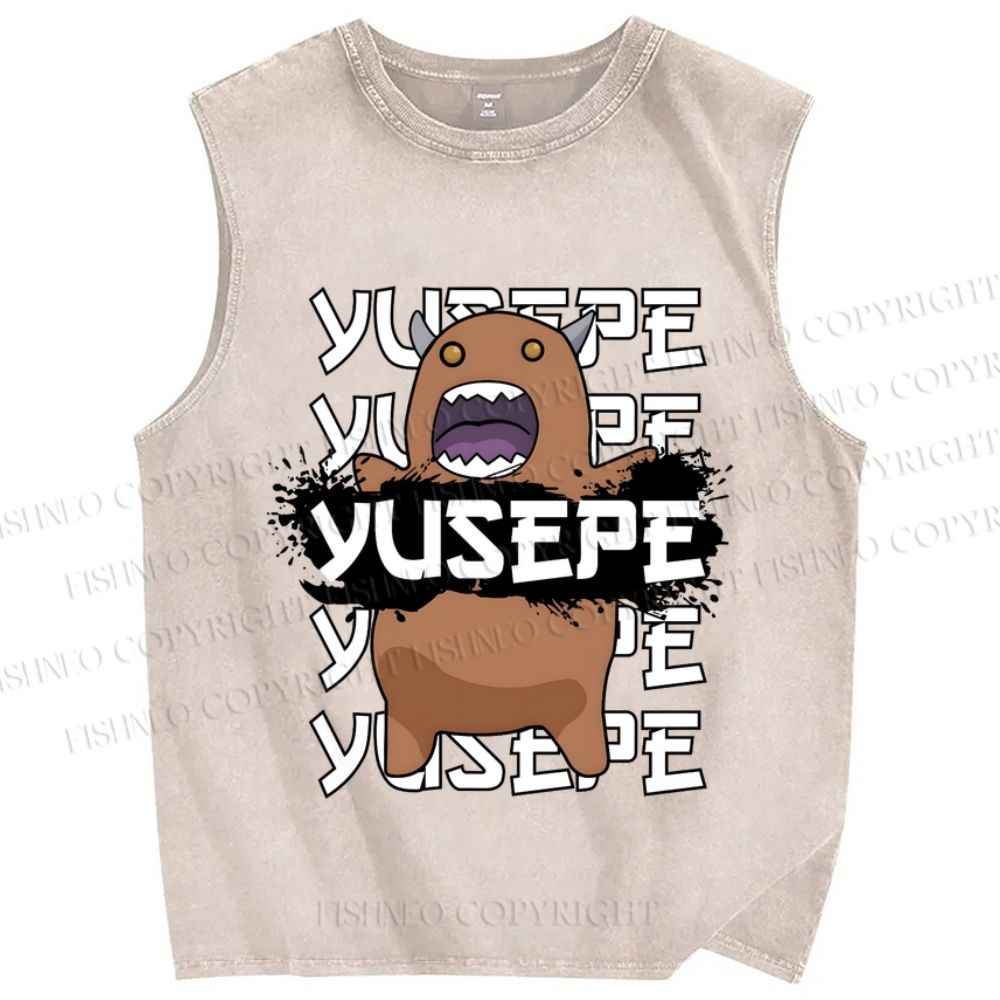 Unisex Yusepe Printed Washed Tank Top