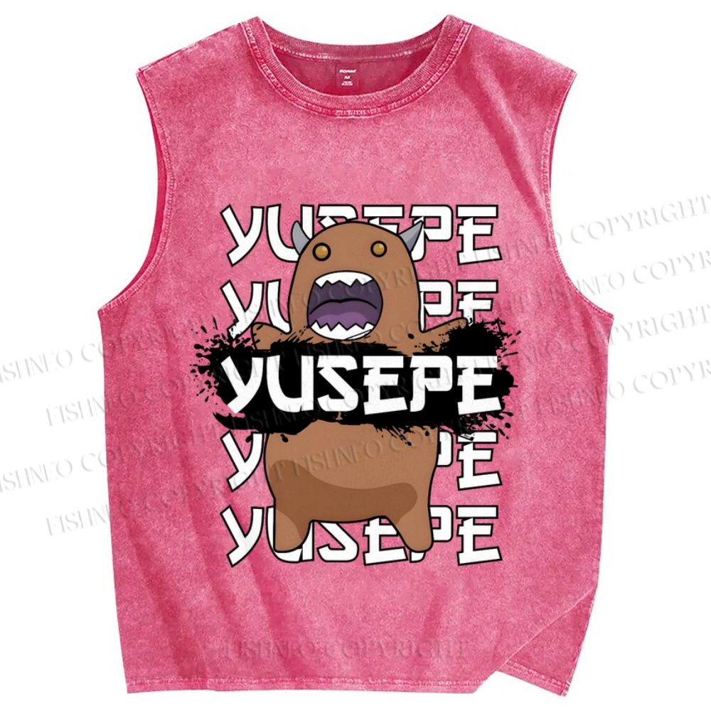 Unisex Yusepe Printed Washed Tank Top