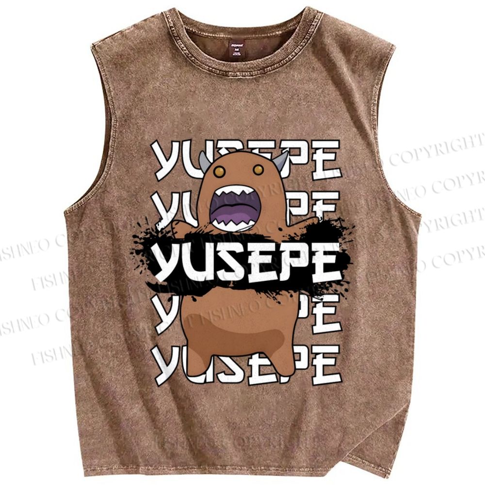 Unisex Yusepe Printed Washed Tank Top