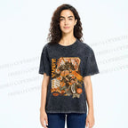 Unisex Sushi Dragon Attack Japanese Printed Washed Tee