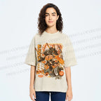 Unisex Sushi Dragon Attack Japanese Printed Washed Tee