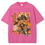 Unisex Sushi Dragon Attack Japanese Printed Washed Tee