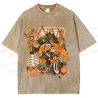 Unisex Sushi Dragon Attack Japanese Printed Washed Tee