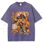 Unisex Sushi Dragon Attack Japanese Printed Washed Tee