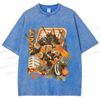 Unisex Sushi Dragon Attack Japanese Printed Washed Tee