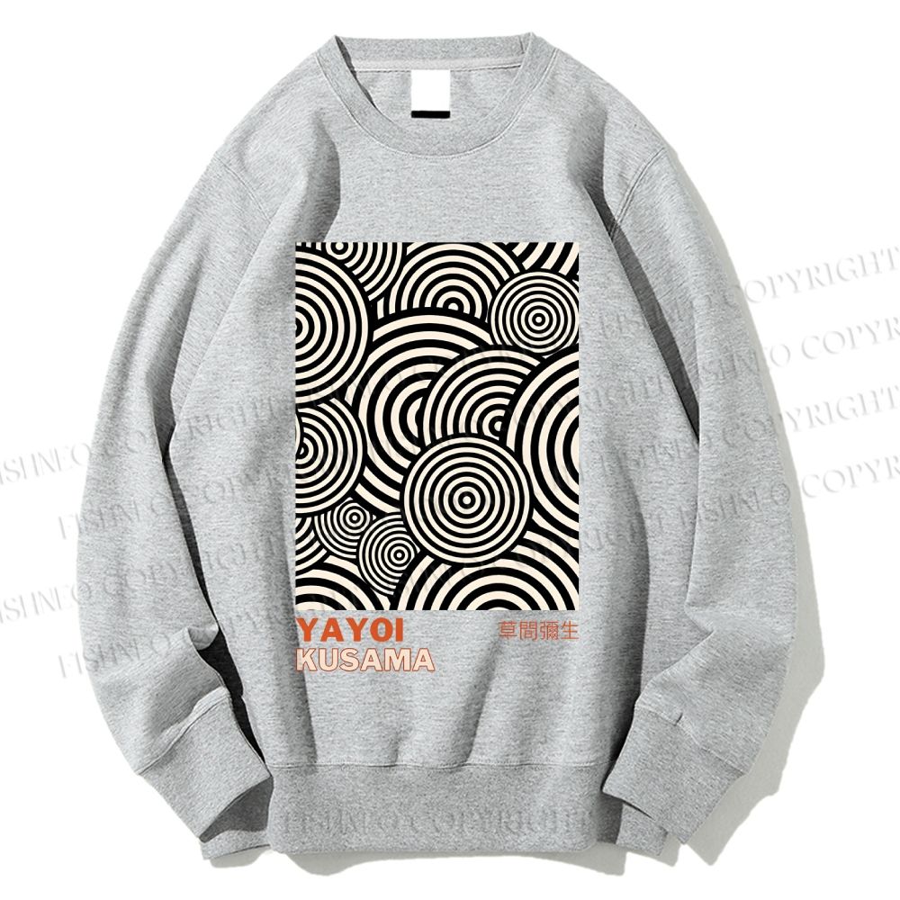 Unisex Yayoi Kusama Geometric Circles Printed Sweatshirt