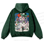 Vintage Graffiti Casual Washed Hoodie