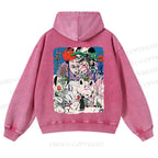 Vintage Graffiti Casual Washed Hoodie