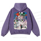 Vintage Graffiti Casual Washed Hoodie