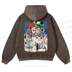 Vintage Graffiti Casual Washed Hoodie