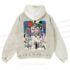 Vintage Graffiti Casual Washed Hoodie