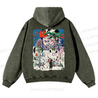 Vintage Graffiti Casual Washed Hoodie