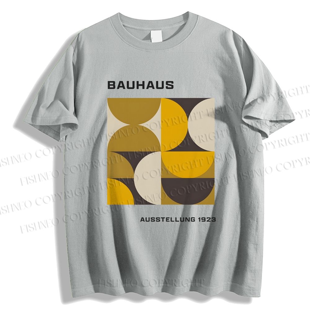Unisex Bauhaus Geometric Printed Classic Cotton T-shirt